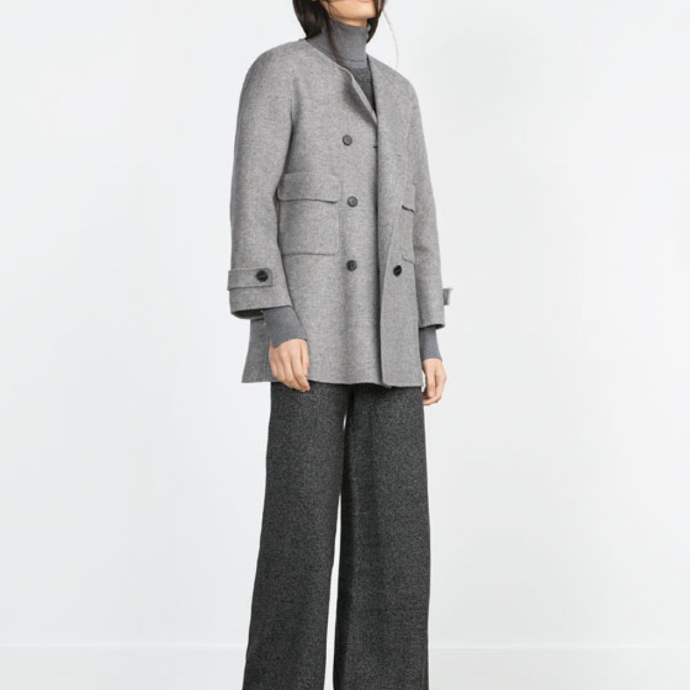 Zara Women’s Handmade Coat Gray. Size Small. - Picture 2 of 8